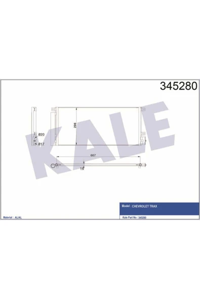 Kale 345280 OTO Radyatör  Klima Radyatörü Mokka 13- / Trax 13- 1.4 16V Turbo