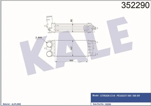 Kale 352290  INTERCOOLER C5 III 508 508 SW1.6 HDI 08-