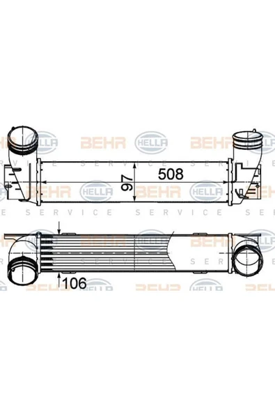 Mahle 8ML376988074 BEHR 8ML376988-74 Turbo Radyatörü 508×97×106 E90 E91 E92 E93 M57 D30 306D3 ürün görseli 1