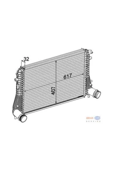 Mahle CI207000P Turbo Radyatörü Intercooler 11- Caddy Golf VI-Jetta A3 1.6TDI-2.0TDI Segmansız