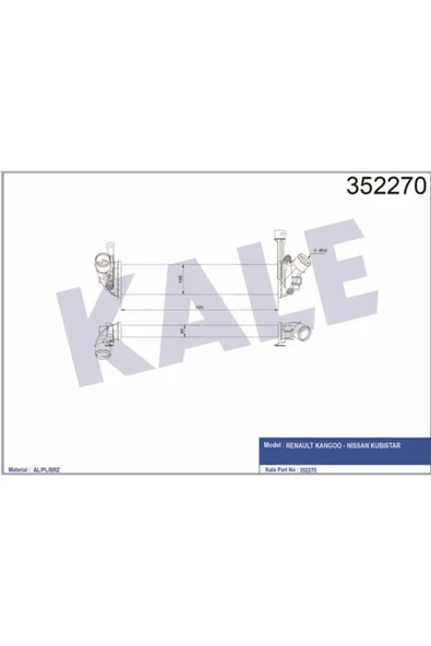 Kale 352270  INTERCOOLER KANGOO ? KUBISTAR 1.5DCI 98- ürün görseli 1