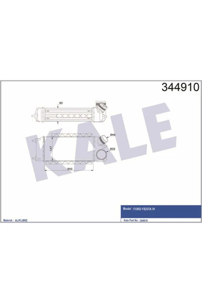 Kale 344910 OTO Radyatör  Turbo Radyatörü Fiesta VI 1.6 TDCI 08-12