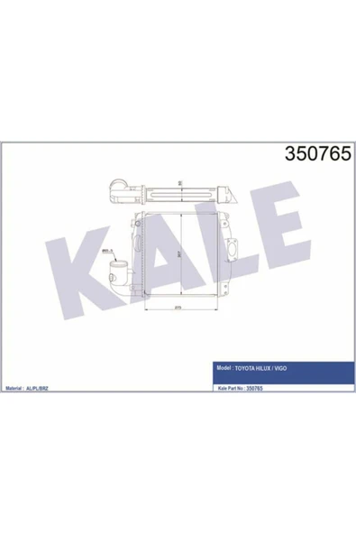 Kale 350765  İNTERCOOLER AL/PL/BRZ HILUX-VIGO