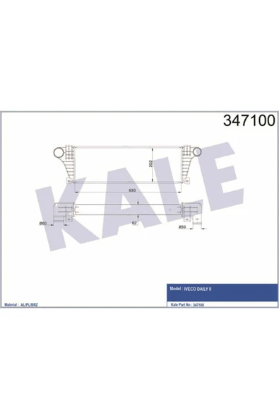 Kale 347100 OTO Radyatör  Turbo Radyatörü Daily 89- 630X202X65