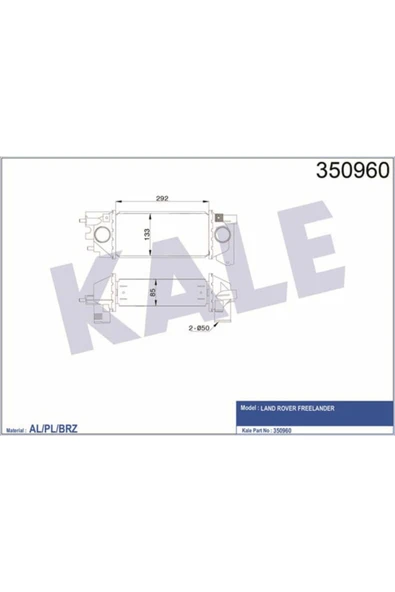 Kale 350960  İNTERCOOLER AL/PL/BRZ LAND ROVER FREELANDER ürün görseli 1