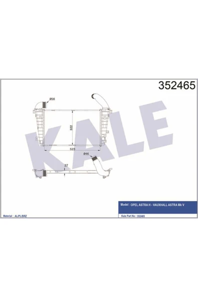 Kale 352465 OTO Radyatör  Turbo Radyatörü Intercooler Opel Astra H