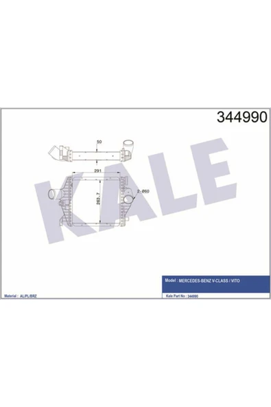 Kale 344990 OTO Radyatör  Turbo Radyatörü V-Class W638 96- Vito W638 I 96-