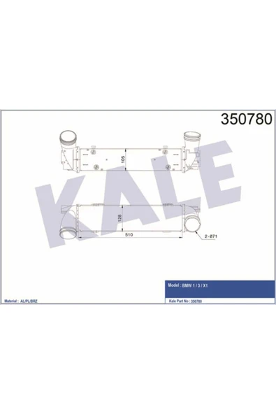 Kale 350780  İNTERCOOLER AL/PL/BRZ 1-3-X1