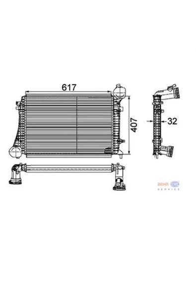 Mahle CI166000P KNECHT  Turbo Radyatörü Intercooler 04-11 Caddy Golf V Jetta A3 1.9TDI Bls