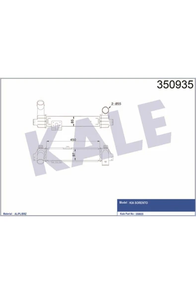 Kale 350935  INTERCOOLER STAREX CRDi SORENTO 03-