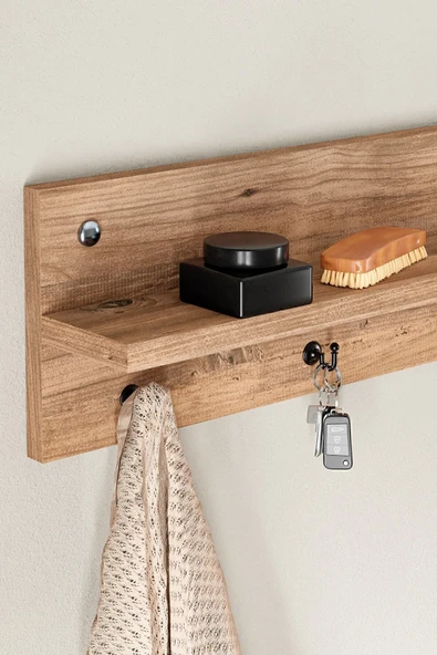 interGO Modern Duvar Askısı Portmanto Askılık Vestiyer Atlantik Çam - 4