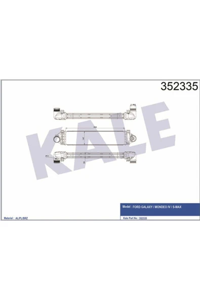 Kale 352335  Turbo Radyatörü Intercooler Ford Galaxy Mondeo IV S-Max 2.0 Ecoboost 06-