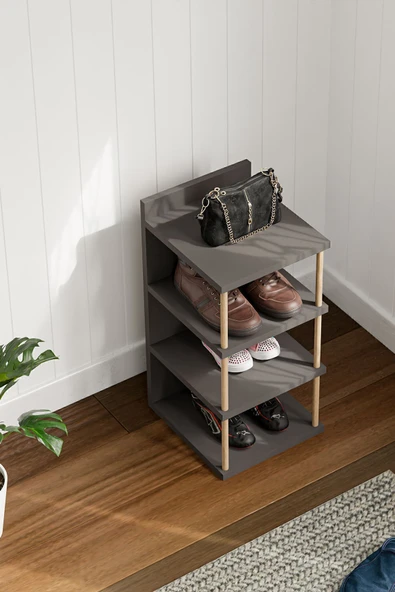 interGO Çok Amaçlı 4 Raflı Ayakkabılık, Banyo, Mutfak Düzenleyici Organizer - 2