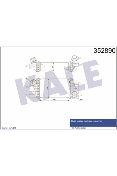 Kale 352890  INTERCOOLER JUKE PULSAR-NV200 INTERCOOLER