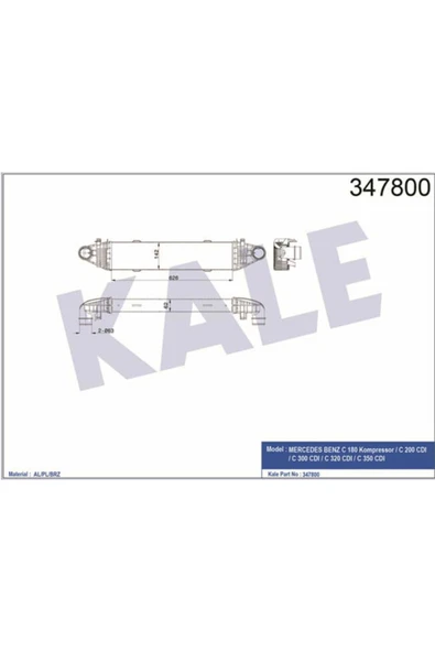 Kale 347800 OTO Radyatör  Turbo Radyatörü 250 350C 180C 250C 320C 350 626X142X62