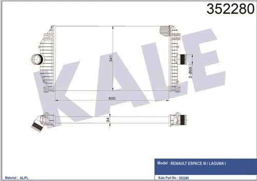 Kale 352280 İntercooler Espace Iıı-laguna I 1.9dcı 98   7701045349