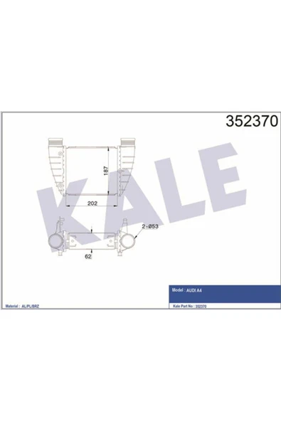Kale 352370  INTERCOOLER A4 2.0TDI 2.0 TFSI 00-