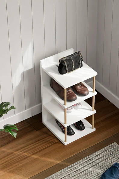 interGO Çok Amaçlı 4 Raflı Ayakkabılık, Banyo, Mutfak Düzenleyici Organizer - 2