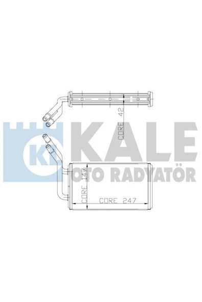 Kale 0288892AB OTO Radyatör 0 Kalorifer Radyatörü Transit 00- Turbo Yeni Model 247X147X42