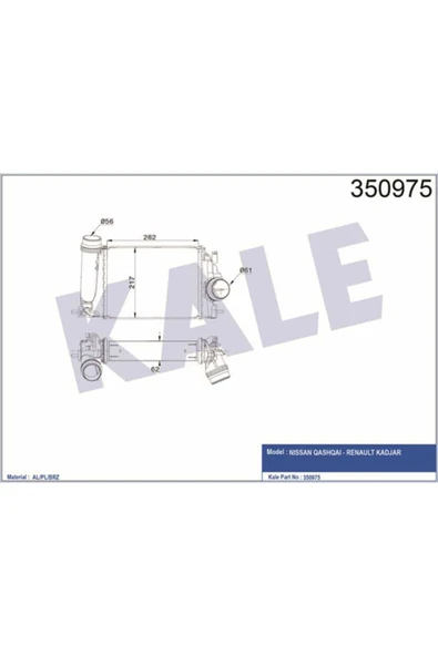Kale 350975  INTERCOOLER QASHQAI 1.6 14-