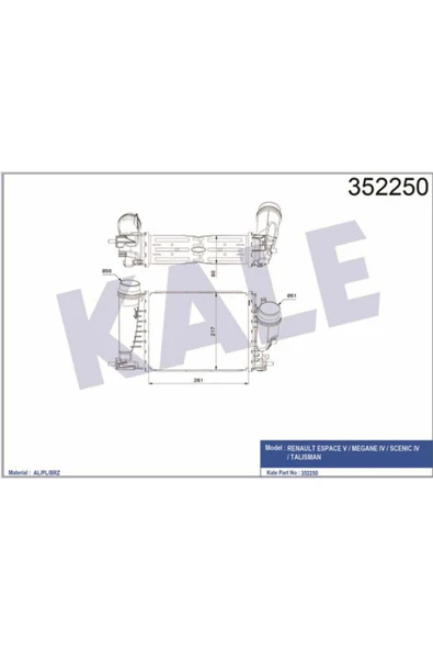 Kale 352250  INTERCOOLER ESPACE V MEGANE IV SCENIC IV TALISMAN 1.6 ürün görseli 1