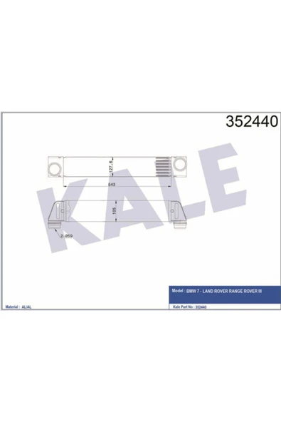 Kale 352440  INTERCOOLER BMW 7 E65-66-67-68 02- RANGE ROVER III 3. ürün görseli 1