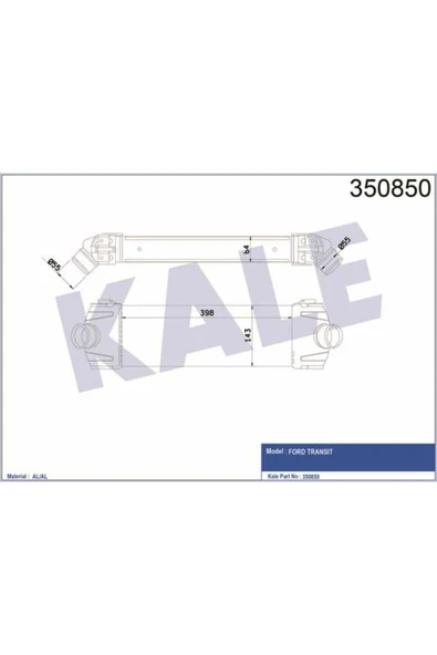 Kale 350850  INTERCOOLER V347 2.2TDCI 2.4TDCI 06-14 ürün görseli 1