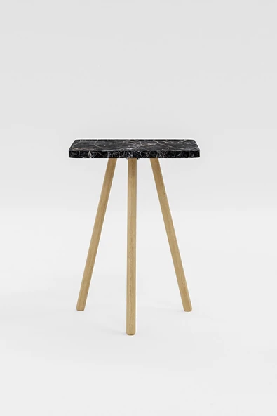 interGO Kare Yan Sehpa Ahşap Ayaklı Tekli Zigon Sehpa - Resim 6