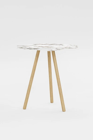 interGO Kare Yan Sehpa Ahşap Ayaklı Tekli Zigon Sehpa - Resim 6