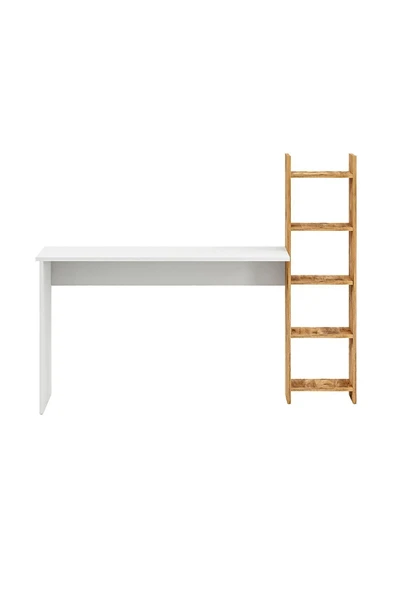 interGO Kitaplıklı Fonksiyonel Çalışma Masası - Beyaz - Atlantik Çam - 6