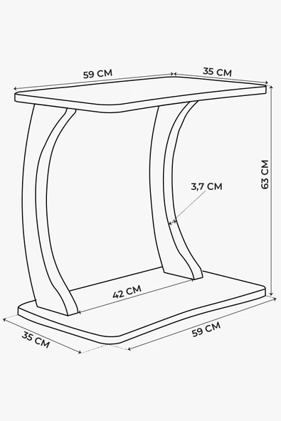 interGO C Ayaklı Laptop Sehpası, Koltuk Sehpası, Kahvaltı Masası, Çalışma Sehpası - 8