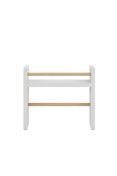 interGO Rulo Havlu Takılabilir Baharatlık Standı Tezgah Üstü Düzenleyici Ahşap Raf - Beyaz - 7