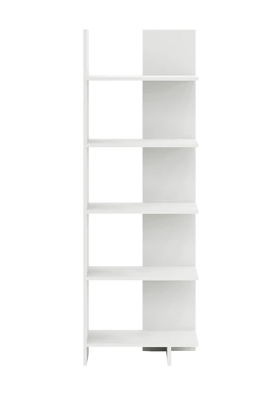 interGO Asimetrik Beş Raflı Kitaplık - Beyaz - 5
