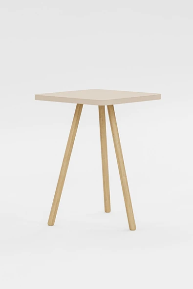 interGO Kare Yan Sehpa Ahşap Ayaklı Tekli Zigon Sehpa - 5