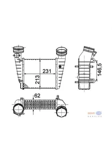 Mahle CI346000S KNECHT  Turbo Radyatörü Intercooler 01-06 Passat Superb 1.8T ürün görseli 1