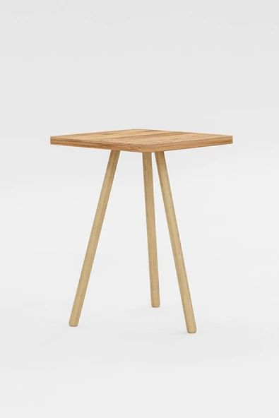 interGO Kare Yan Sehpa Ahşap Ayaklı Tekli Zigon Sehpa - 5