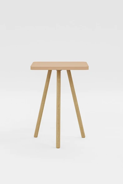 interGO Kare Yan Sehpa Ahşap Ayaklı Tekli Zigon Sehpa - Resim 6