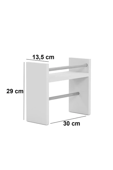 interGO Rulo Havlu Takılabilir Baharatlık Standı Tezgah Üstü Düzenleyici Ahşap Raf - Atlantik Çam - 4