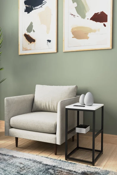 interGO Metal Ayaklı Dekoratif Tel Raflı Yan Sehpa - 4