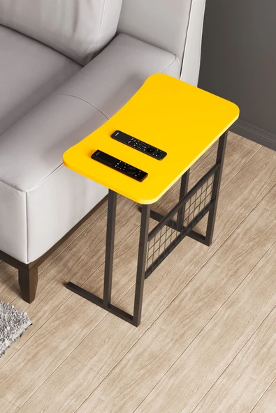 interGO Metal Ayaklı Laptop Sehpası Koltuk Sehpası Kahvaltı Masası Çalışma Sehpası - Sarı - 8