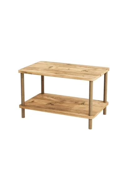 interGO Orta Sehpa Dikdörtgen Ahşap Ayaklı Iki Katlı Gazetelikli - Atlantik Çam - 2