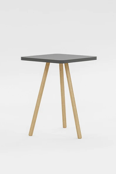 interGO Kare Yan Sehpa Ahşap Ayaklı Tekli Zigon Sehpa - 5