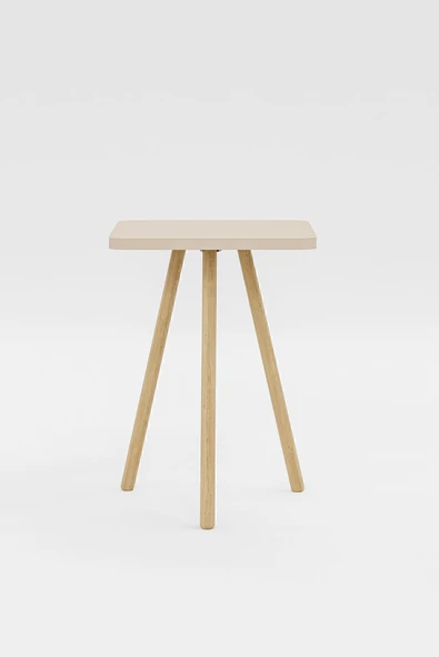 interGO Kare Yan Sehpa Ahşap Ayaklı Tekli Zigon Sehpa - 6