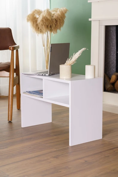 interGO Raflı Yan Sehpa Koltuk Sehpası C Sehpa Zigon Sehpa Servis Sehpası - Resim 2