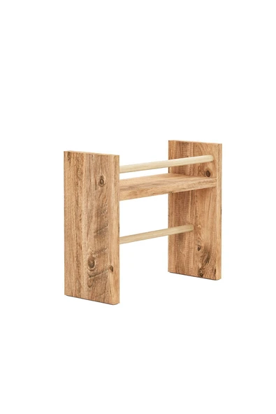 interGO Rulo Havlu Takılabilir Baharatlık Standı Tezgah Üstü Düzenleyici Ahşap Raf - Atlantik Çam - 5