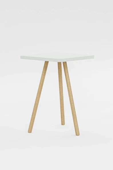 interGO Kare Yan Sehpa Ahşap Ayaklı Tekli Zigon Sehpa - 5