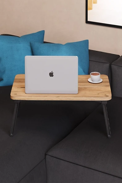 interGO Renkli Laptop Sehpası Katlanabilir Yatak Koltuk Üstü Kahvaltı Bilgisayar Sehpası - Atlantik Çam - 2