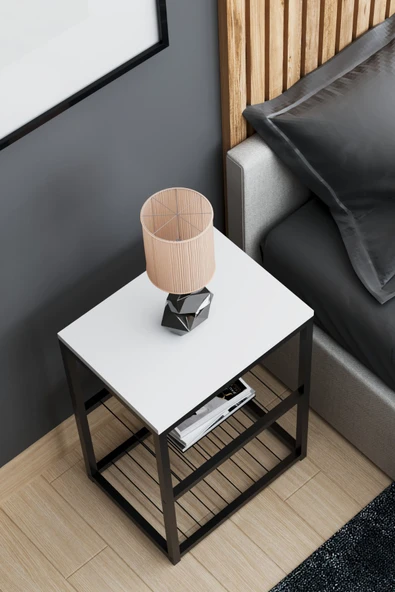 interGO Metal Ayaklı Dekoratif Tel Raflı Komodin - 7