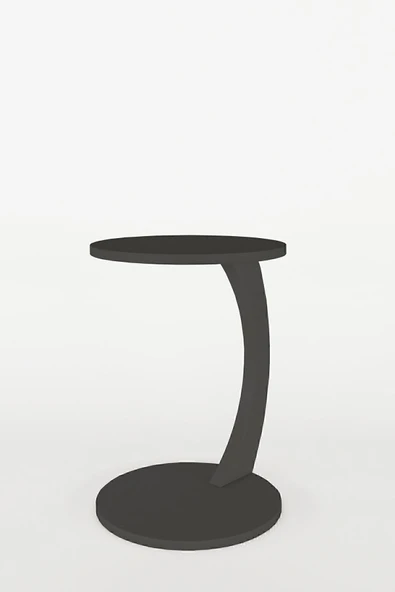 interGO Tekerlekli C Sehpa Koltuk Sehpası Yan Sehpa Zigon Sehpa Servis Sehpası - Antrasit Gri - 5