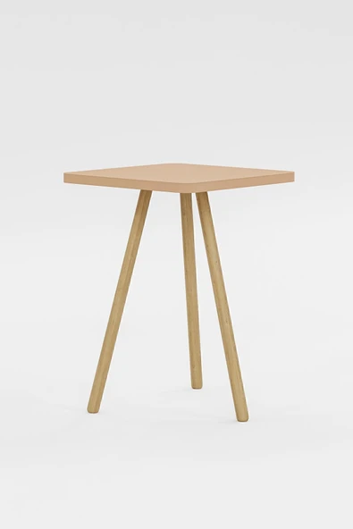 interGO Kare Yan Sehpa Ahşap Ayaklı Tekli Zigon Sehpa - Resim 5